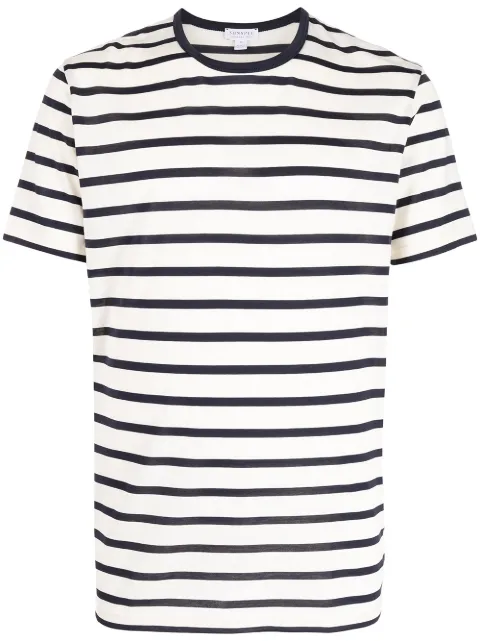 Sunspel striped crew-neck T-shirt White MTSH0001BRS