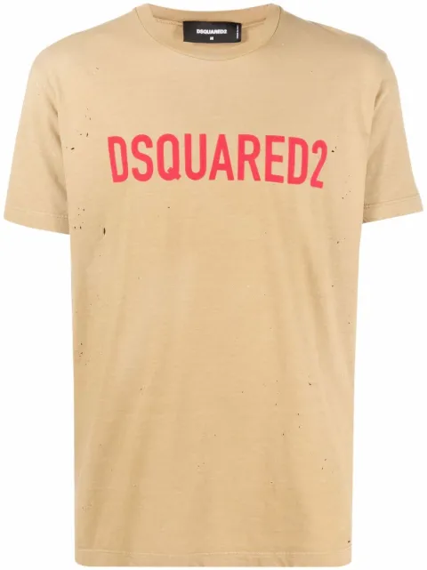 DSQUARED2 logo-print short-sleeve T-shirt Neutrals S74GD1059S22507