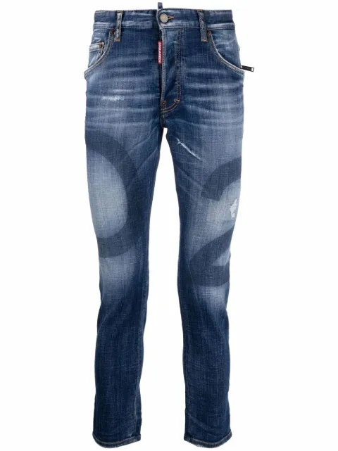 DSQUARED2 logo-print skinny jeans Blue S74LB1169S30342