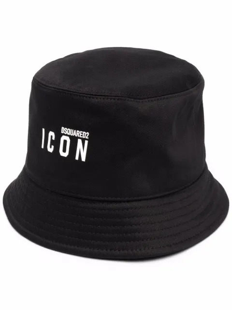 DSQUARED2 logo-print bucket hat Black HAM003105C04312
