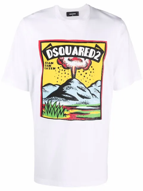 DSQUARED2 graphic-print cotton T-shirt White S74GD1038S23009