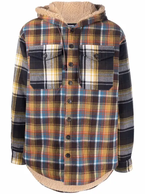 DSQUARED2 Icon check print hooded jacket Neutrals S79DL0023S54779