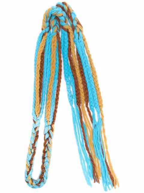 DSQUARED2 chunky-knit skinny striped scarf Blue KNM008205M05507