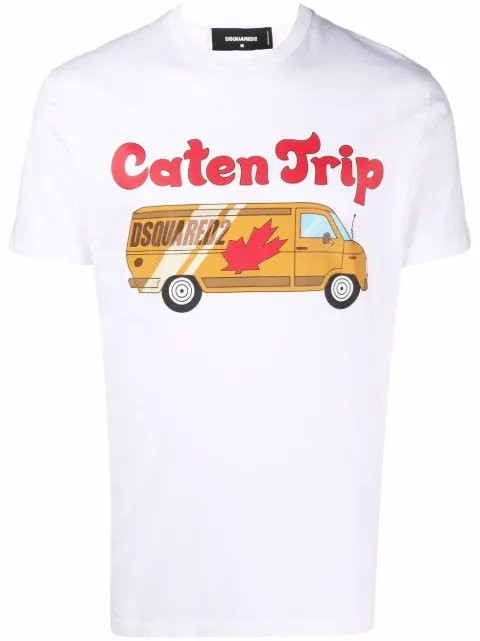 DSQUARED2 Caten Trip graphic T-shirt White S74GD1035S23009