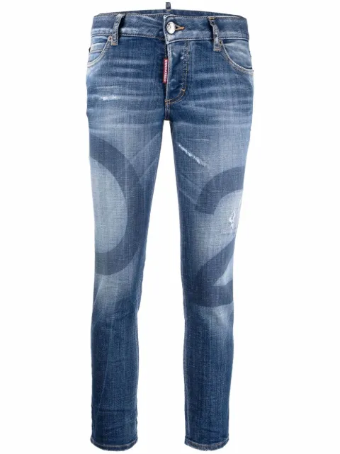DSQUARED2 cropped logo-wash jeans Blue S75LB0672S30342