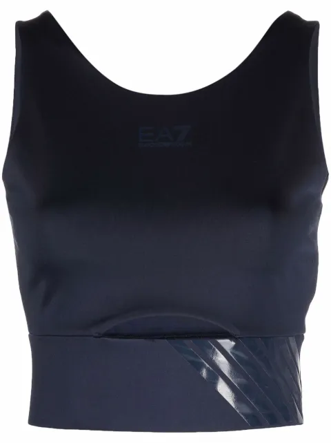 Ea7 Emporio Armani logo-print sports bra Blue 8NTH52TJ1RZ