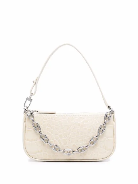 BY FAR mini Rachel crocodile-effect shoulder bag Neutrals 20CRMIRACEDSMA