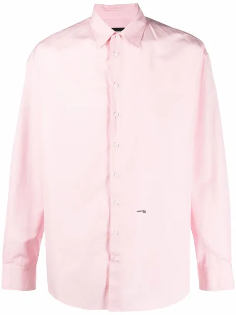 DSQUARED2 logo-print long-sleeve shirt Pink S74DM0617S36275
