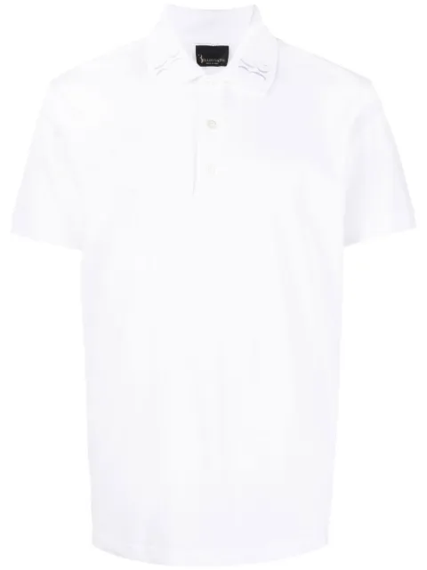 Billionaire embroidered-logo cotton polo shirt White IABCMTK5563BTE004N