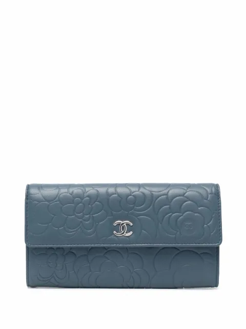 CHANEL Pre-Owned 2012 CC Camélia continental wallet Blue CHA1600BP