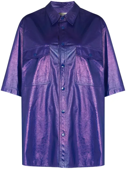 MARANT Gilin faux-leather shirt Blue CH079621H016H