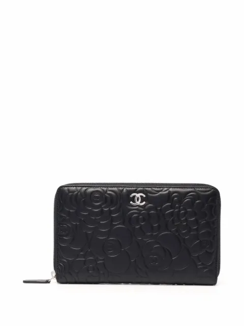 CHANEL Pre-Owned 2011 CC Camélia zip-around wallet Black CHA1800XY