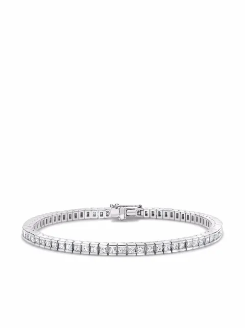 Pragnell 18kt white gold princess cut diamond line bracelet Silver CR1909