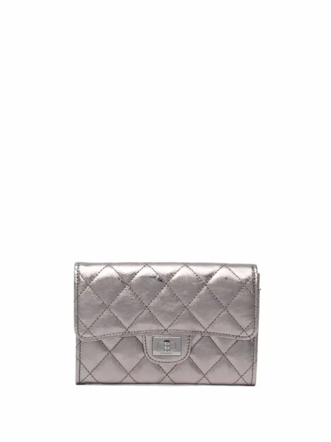 CHANEL Pre-Owned 2007 Mademoiselle diamond-quilted wallet Silver CHA1280
