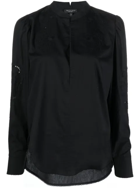 rag & bone Jade long-sleeve blouse Black WAW22PA0014T01