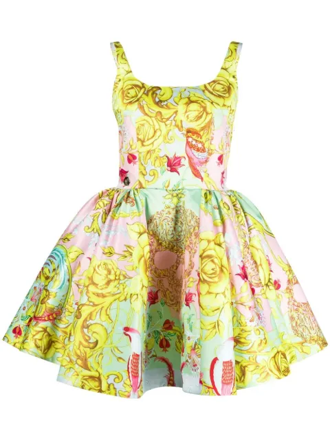 Philipp Plein baroque pattern-print mini dress Yellow PABCWRG2359PTE003N