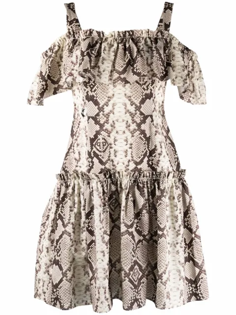 Philipp Plein python-print mini dress Neutrals PABCWRG2239PTE003N