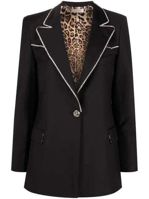 Philipp Plein crystal-embellished single-breasted blazer Black PABCWRF0458PTE003N