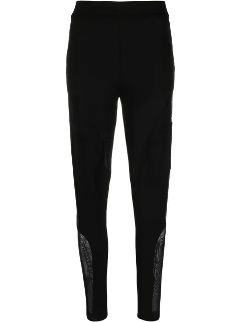 Philipp Plein sheer-panel ribbed stretch leggings Black PABCWRT1141PTE003N