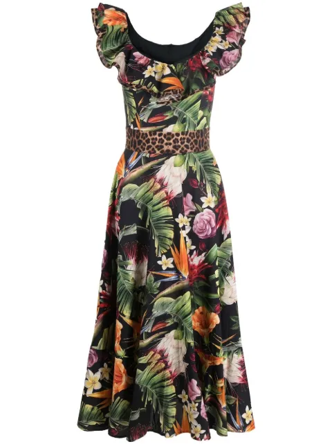 Philipp Plein floral-print maxi dress Black PABCWRG2054PTE003N