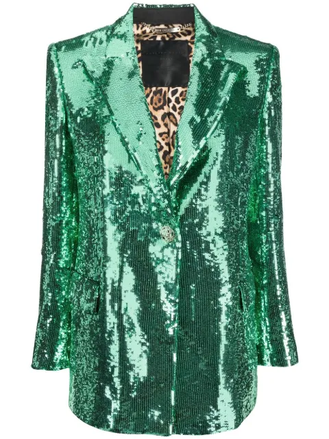 Philipp Plein sequin-embellished blazer Green PABCWRF0457PTE003N
