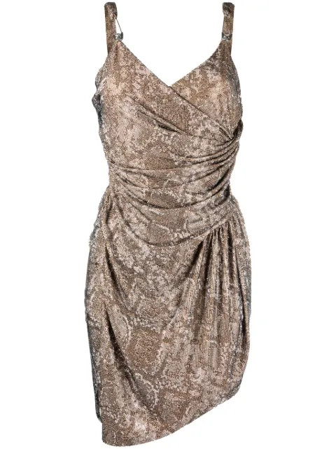 Philipp Plein Python-print embellished mini dress Black PABCWRG2203PJY002N