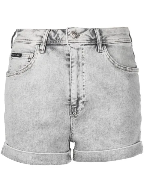 Philipp Plein denim short shorts Grey PABCWDT2044PDE004N