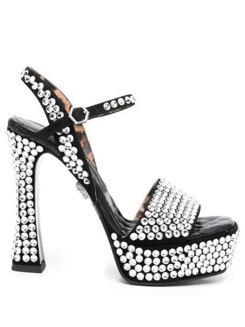 Philipp Plein Strass crystal-embellished 140mm sandals Black PABSWSA0542PLE010N