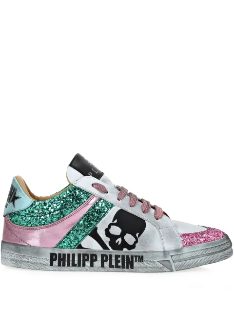 Philipp Plein Glitter Skull sneakers White PABSWSC2589PLE010N