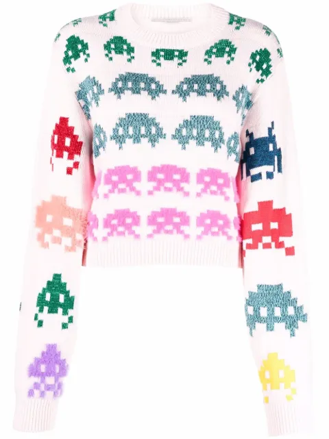 Stella McCartney Pacman-intarsia knitted jumper Pink 6042903S2329
