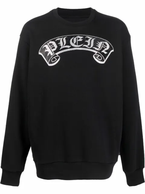 Philipp Plein logo-print sweatshirt Black PABCUJO0031PJO002N