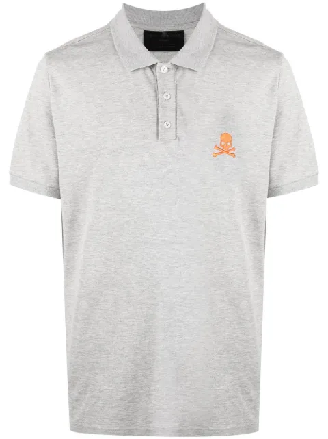 Philipp Plein skull-print short-sleeved polo shirt Grey PABCMTK5543PTE003N