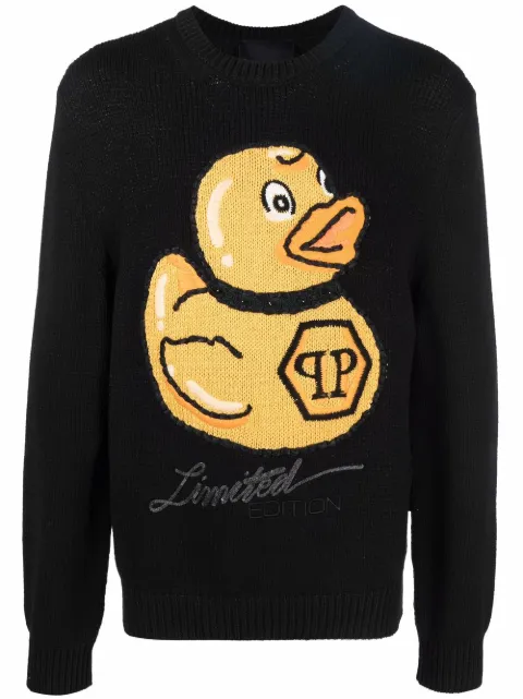 Philipp Plein embroidered-duck jumper Black PABCUKO0007PKN002N