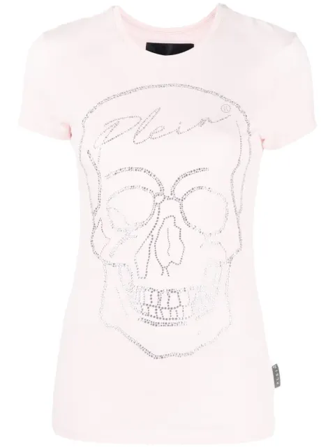 Philipp Plein Crystal Skull T-shirt Pink PABCWTK2450PJY002N