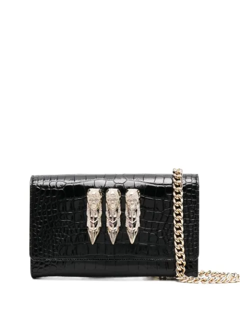 Philipp Plein small croco embossed clutch Eagle Black PABAWBB0600PLE010N