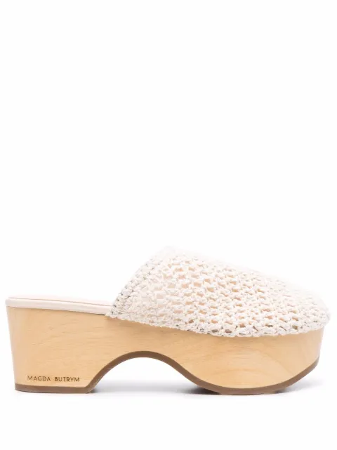 Magda Butrym crochet clog mules White 521321