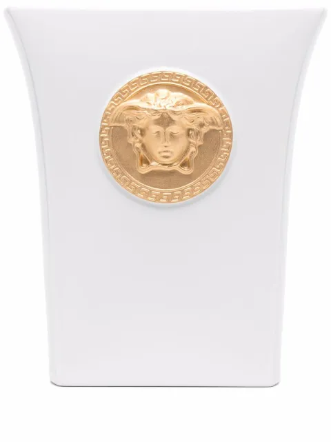 Versace Medusa-plaque porcelain vase White 1446110011326018