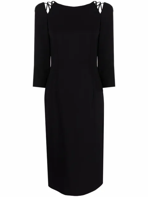 Alberta Ferretti strap-detail knee-length dress Black A04601626
