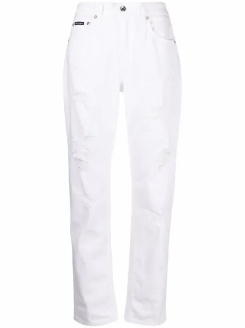 Dolce & Gabbana distressed boyfriend jeans White FTAIADG8EY8