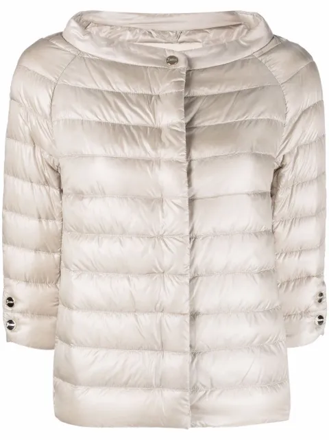 Herno three-quarter-length sleeve puffer jacket Neutrals PI0613DIC12017
