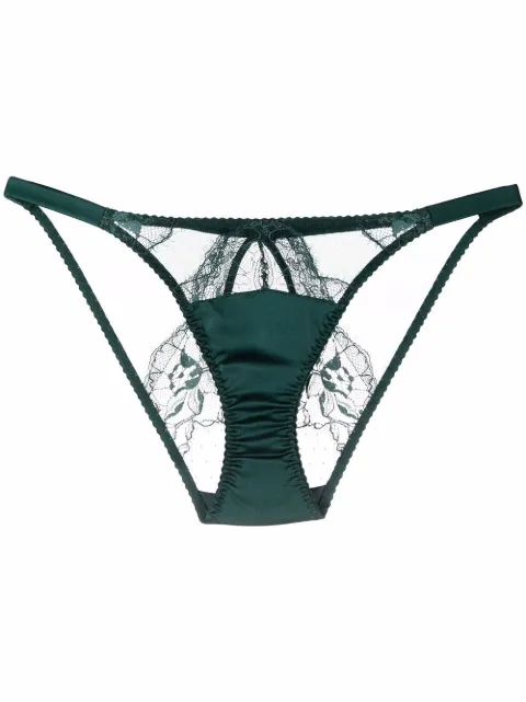 Fleur Of England Ela lace thong Green ELAOUVERTBRIEF