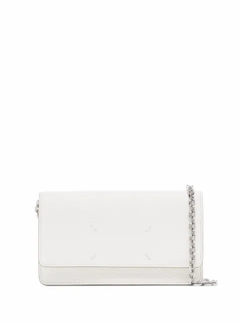 Maison Margiela four-stitch detail leather clutch bag White SA3UI0008P4455