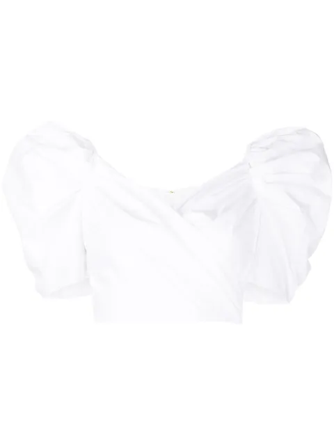 Cara Cara Sara wrap-style cropped top White 309