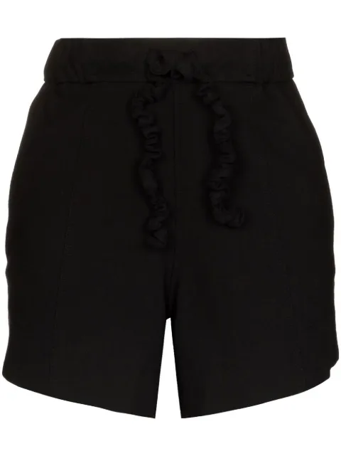 GANNI crinkled drawstring-detail shorts Black F6987