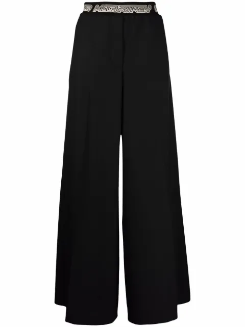 Stella McCartney logo-waistband palazzo trousers Black 604218SSA36