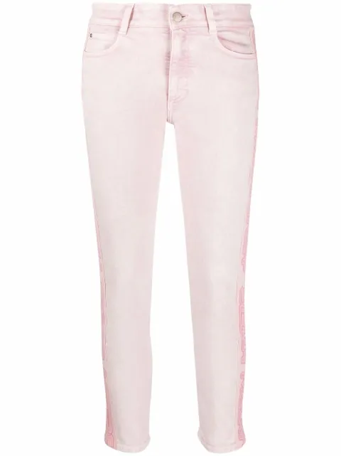 Stella McCartney logo tape slim jeans Pink 604371SOH60