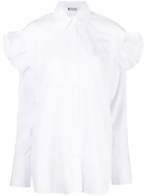 Maticevski ruched oversized shirt White SH490021