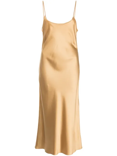 VOZ metallic silk midi slip dress Gold VD06MGold