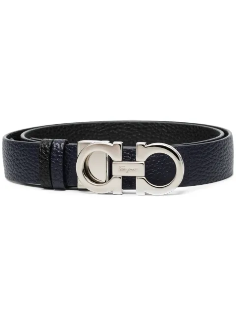 Ferragamo Gancini-buckle reversible belt Blue 674261