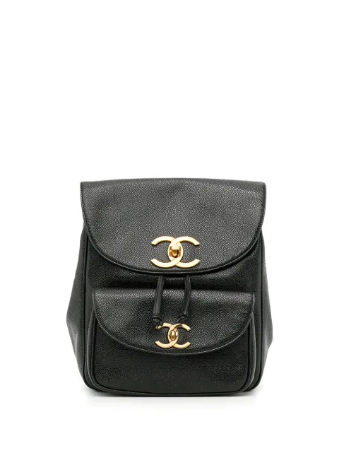 CHANEL Pre-Owned 1995 CC Turn-lock backpack Black 3697369